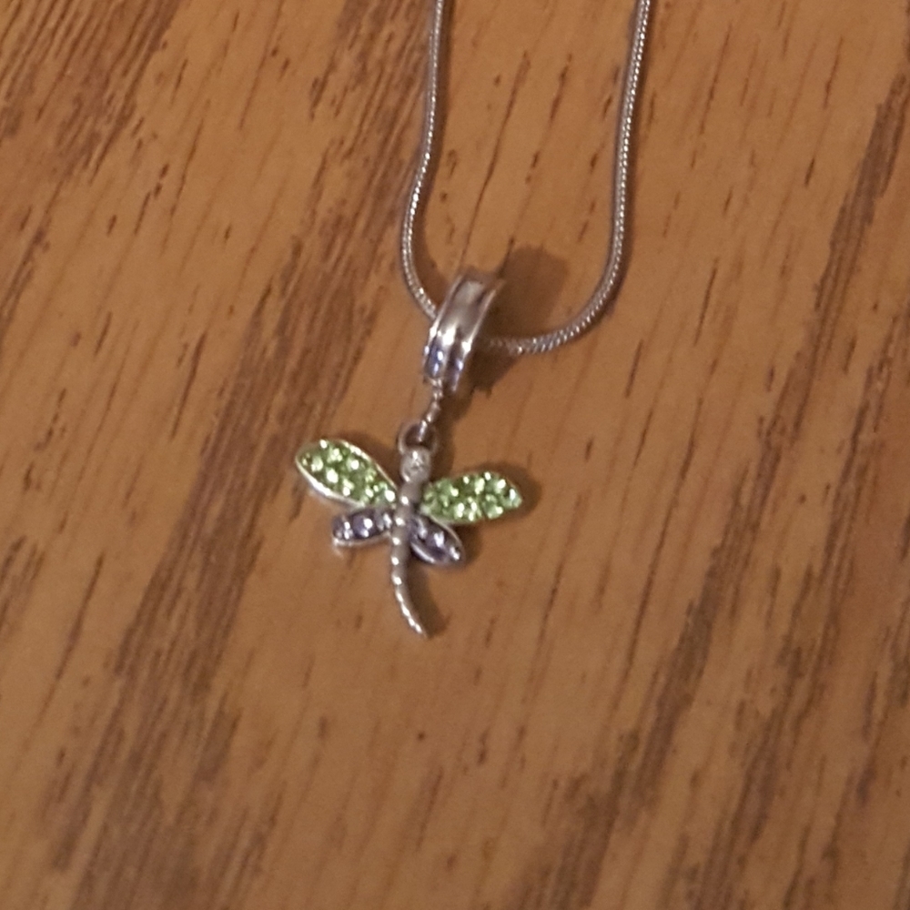 Mini Dragonfly, color stone necklace